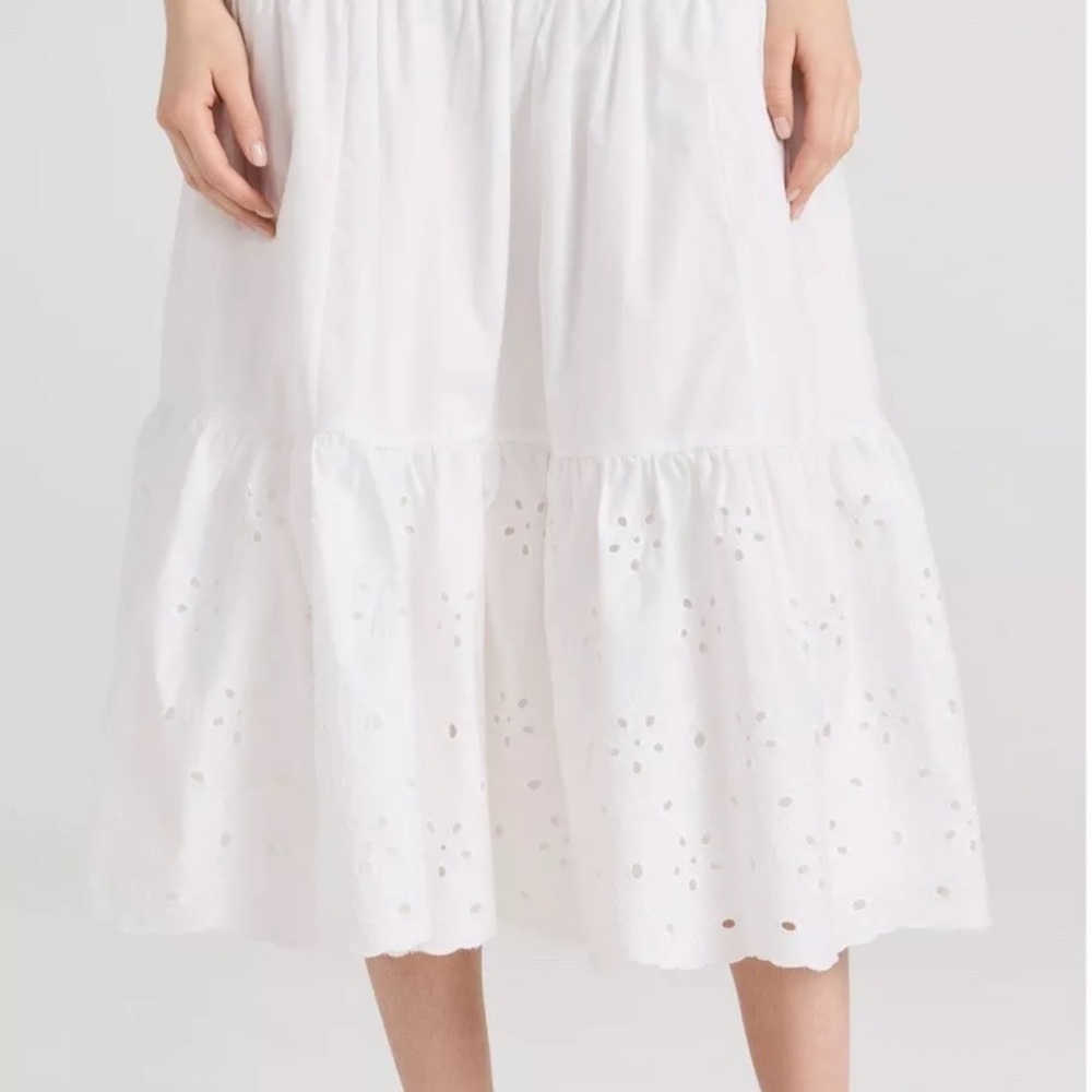 Stunning En Saison White Tiered A-Line Maxi Skirt - Picture 5 of 12